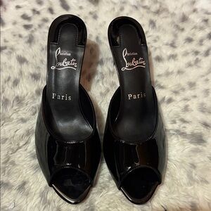 Dolly - Black Patent Leather Mules